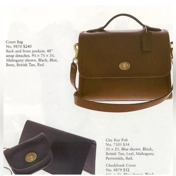 Coach Court Vintage Crossbody Bag Color Red 9870 - Picture 11 of 15